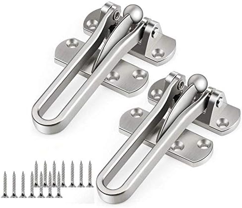 Door chain lock, swing bar door lock bolt, inner door chain lock, hotel door latch lock, latch guard, kid door lock, metal bolt lock (2 pack)
