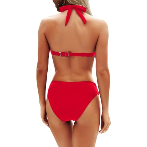 Bikini ventre plat grande taille avec push-up et nouage dos nu - 2