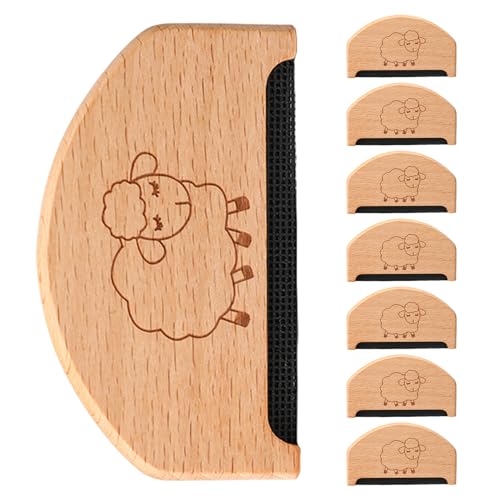 SECFOU 8 Piezas Quitapelusas de Ropa Mango de Madera, Cepillo Fino para Cachemir y Abrigos, Diseño Elegante y Agarre Cómodo para Mantenimiento de Prendas Delicadas en Viaje