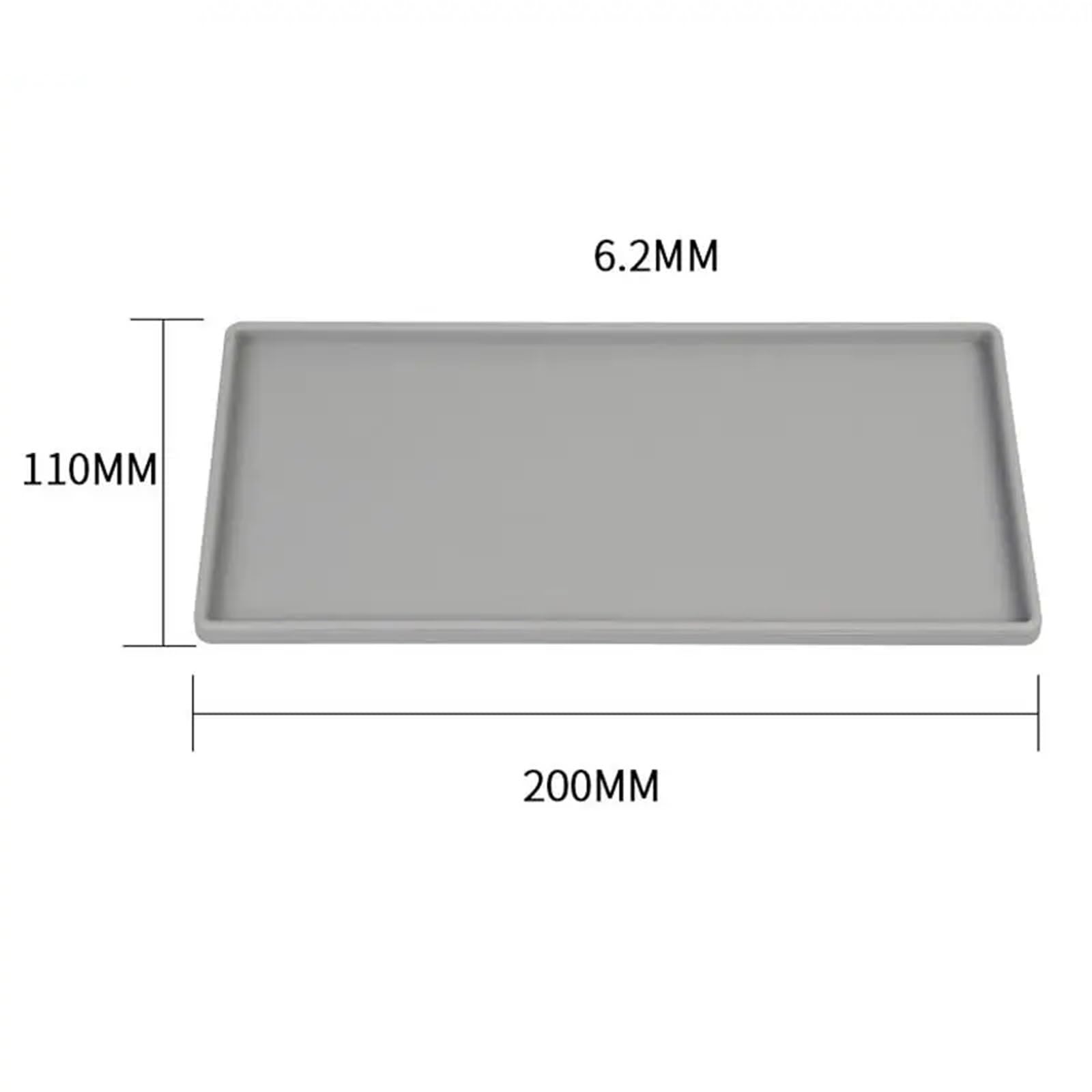 Duża drewniana taca, silikonowy uchwyt na przybory do kawy, wielokolorowy, 200 x 110 x 6,2 mm (ciemnoszary) - idealny do serwowania herbaty i kawy, stylowe akcesoria kuchenne