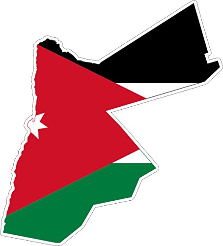 Akachafactory Autocollant Sticker adhesif Voiture Vinyle Drapeau Carte Jordanie