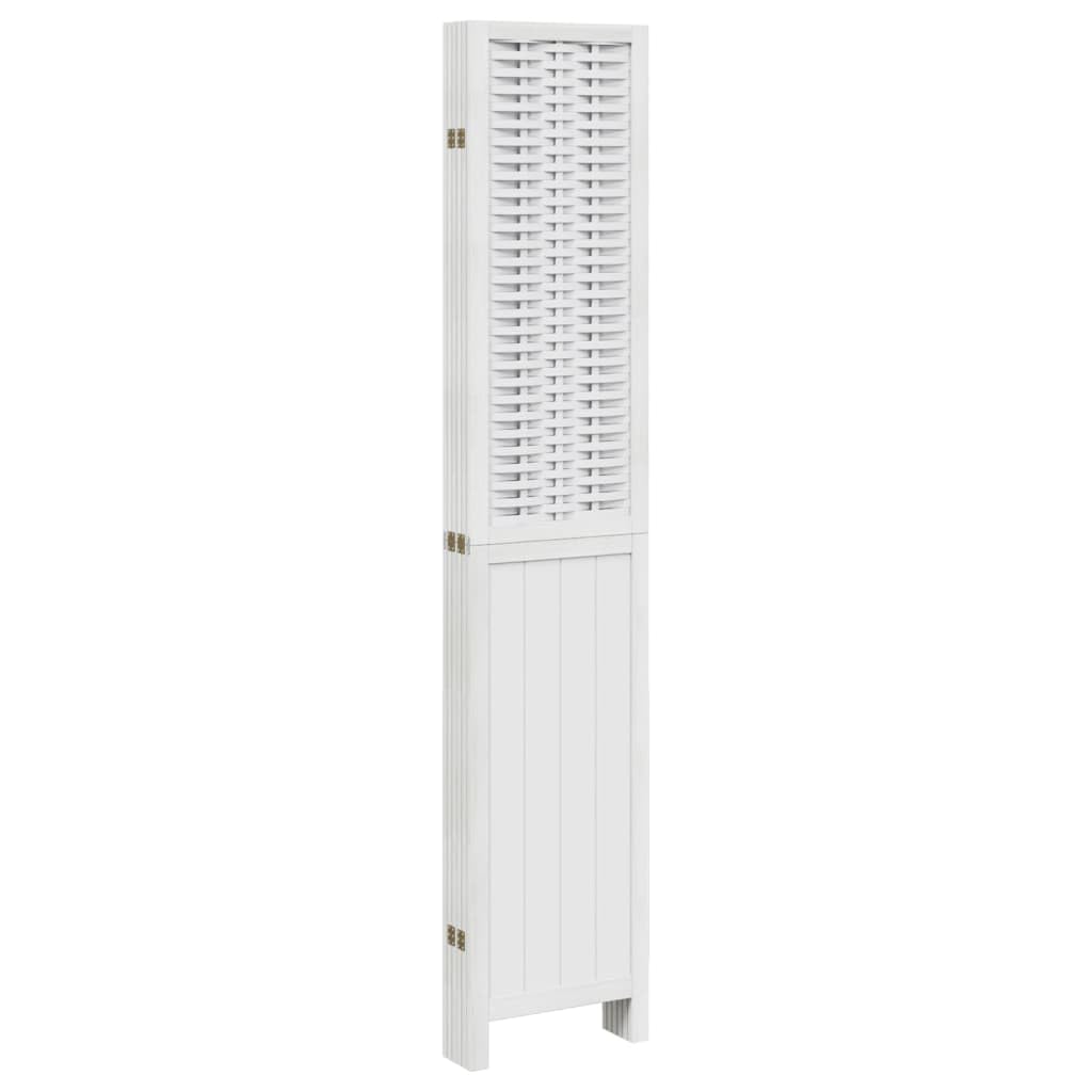 vidaXL Biombo Separador de 6 Paneles Madera Maciza Paulownia Blanco