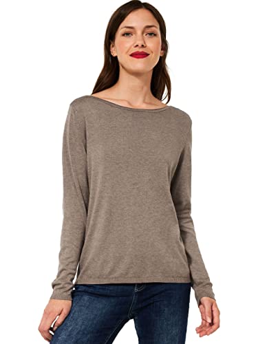 Street One Damen U-Boat Pullover Strickpullover, Mocca Sand Melange, 42