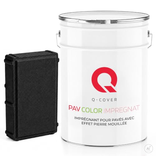 Q-COVER Imprégnant pour pavés Noir profond RAL9005 10L – Pierre, Béton