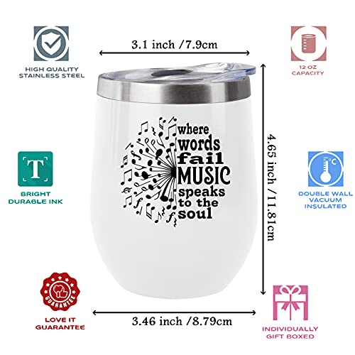 Music Teacher Gifts Appreciation Gift, Music Gifts, Music Gifts For Men/Women, Gifts For Music Lovers, Sound Of Music Gifts, Music Gifts For Students, Music Lover Gifts, Wine Tumbler 12Oz #TOP1