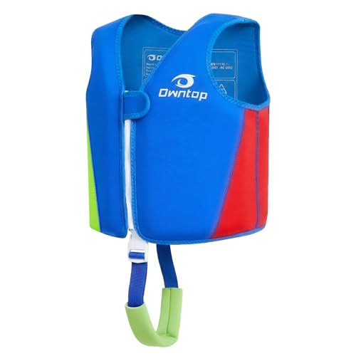 Owntop Kinder Schwimmweste - Leichter Schwimmjacke zum Schwimmenlernen | Schwimmhilfe für Kleinkinder mit Bequemem Schrittgurt | Neopren Auftriebsweste für Jungen Mädchen Alter 2-8