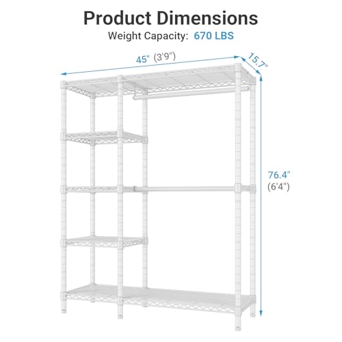 Image of VIPEK V7 Clothing Rack with Shelves Heavy duty Closet for Hanging Clothes