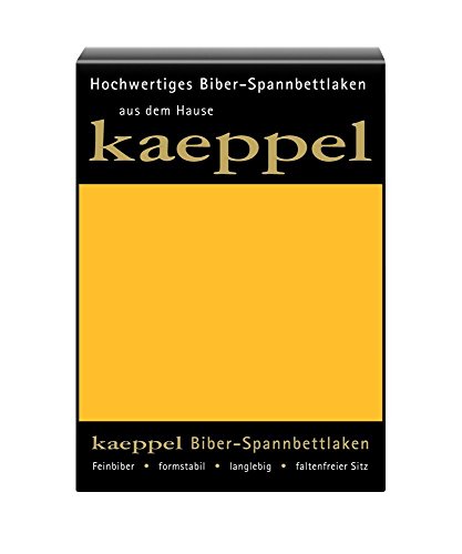 Kaeppel Biber Bettlaken Betttuch 180-200x200 cm Spannbettlaken 14 Farben Uni Öko, Farbe:Gelb
