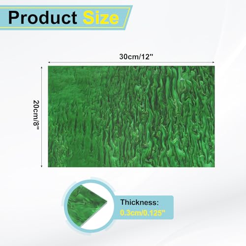 Image of MECCANIXITY 1 Pcs Glitter Pearl Acrylic Sheet,12 inch x 8 inch x 1 /8 inch Pearlescent Cast Pmma Plastic Sheets Extruded Translucent Blanks for DIY Art Crafting Laser Cutting & Engraving,Green