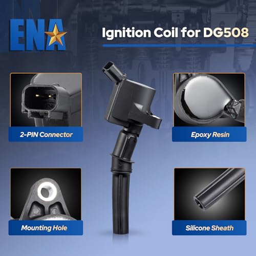 ENA 8 Ignition Coil Pack and Spark Plug Compatible with Mercury Ford Mustang Crown Victoria E150 E250 Expedition Explorer F150 Navigator Town Car Grand Marquis Mountaineer 4.6L V8 Replace# FD503 SP413 by ENA - Image 3