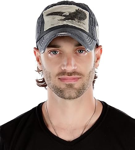 Funky Junque Mens Baseball Cap - Eagle-Grey