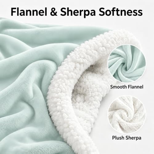 YUSTAL Electric Heated Blanket Full Size 72" x 84", Soft Flannel Heating Blanket for Bed, Sofa, Bedroom, 10 Heat Settings, 1-12H Auto Shut Off, Overheat Protection, Machine Washable, Light Green — view 2
