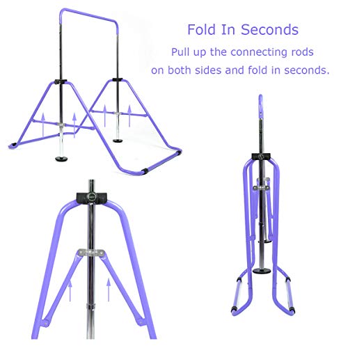 Watbkhe Kids Gymnastics Bar Gymnastic Equipment For Home Adjustable Height Gymnastic Training Bar Gymnastic Stuff For 3-7 Years Old Girls (Purple) #TOP3
