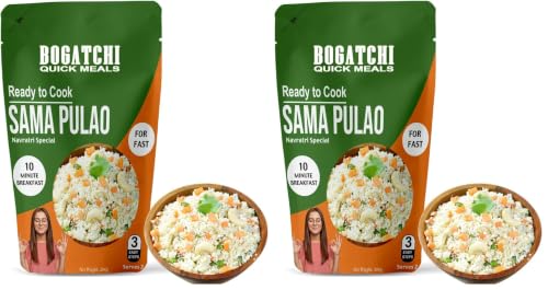 Image of BOGATCHI Quick Meals - Ready to Cook Authentic SAMA PULAO (Navratry Special) - 200 g, Ready to Eat Meal, Vrat Food, 100% Natural Ingredients, No Preservatives, No Artificial Flavours & Colours
