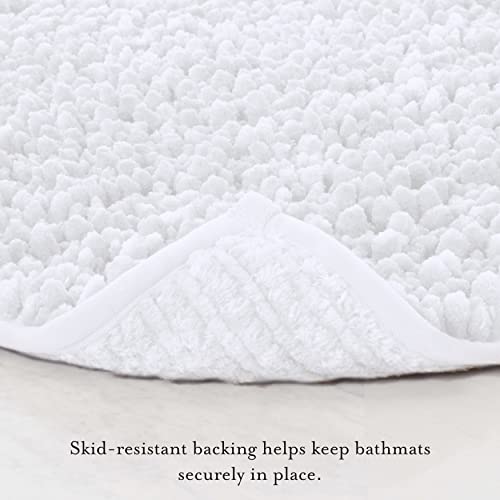 Laura Ashley Butter Chenille 17" X 24" Bath Mat, White #TOP1