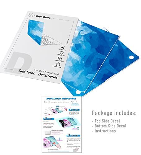 Digi-Tatoo Decal Skin Compatible With 2022 Macbook Air 13.6 Inch (Model A2681 W/ M2 Chip) - Protective And Decorative Full Body Laptop Skin Decal Sticker, Anti-Scratch Vinly Wrap [Blue Paint] #TOP5