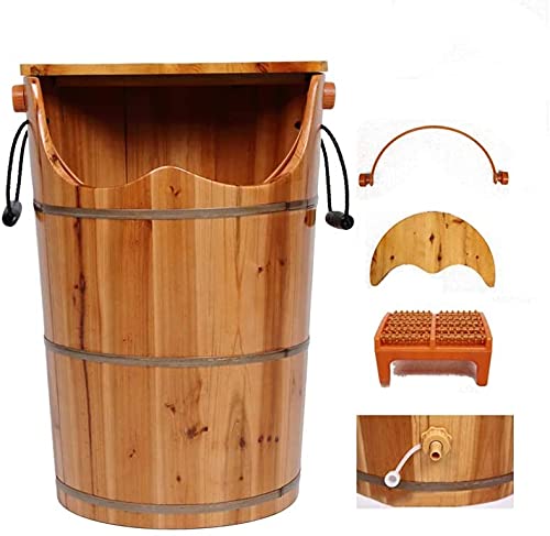 Spa de pies de madera con tapa y diseño reforzado