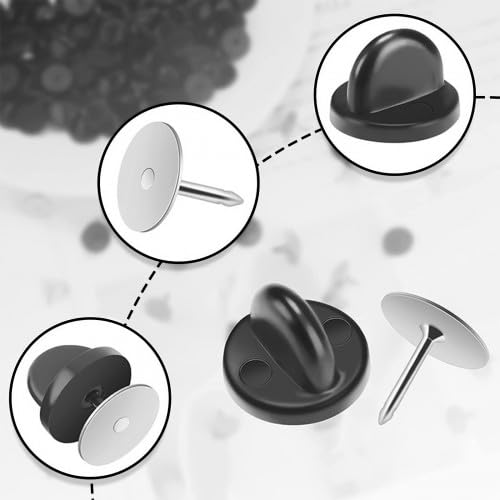 50 Pares Broche de Goma para Insignia, Pasadores de Goma para Solapa, Embrague de Mariposa con Pasador de Seguridad, para Broches, Solapas, Sombreros, Uniformes, Insignias, Alfileres de Corbata - 3