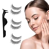 delineado natural 【Satisfaga sus diversas necesidades】 3 pares de diferentes estilos de pestañas magnéticas, muy adecuadas para el maquillaje diario u ocasiones especiales como bodas, fiestas, representaciones teatrales, fotografía, bodas, etc., estilos de maquillaje fáciles de combinar, regalos ideales para Día de San Valentín.
