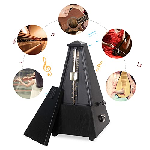 Ghkj Mechanical Metronome, 40-208 Frequency Adjustable, Pyramid Style Music Rhythm Machine, Universal Instrument Practice Tool For Beginners Musicians,Brown #TOP4