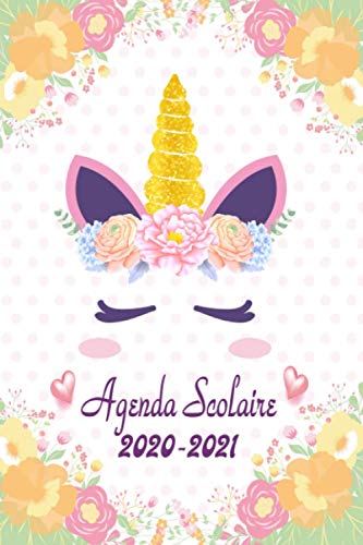 Télécharger Agenda scolaire 2020-2021: journalier; 1 jour par page licorne thème pour fille, format A5, etudian livre En ligne