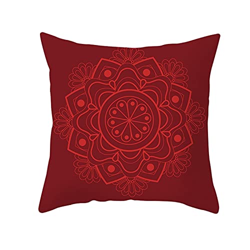 Image of Lieson Throw Pillow Case Cover, 1Pcs Cushion Covers 16x16 for Outdoor Sofa Cushion Covers Red 40x40cm Mandala Flower, Polyester