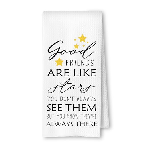 ArtisaEura Good Friends are Like Stars Gifts Kitchen Towels Friends Gifts Dish Tea Towels for Kitchen Decor Friendship Gifts for Women Hand Towels for Bathroom Best Friend Bestie BFF Gifts 16x24in