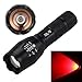 BESTSUN 350 Yard Red Light Predator Light Zoomable Long Range Night Hunting Coyote Varmint Light Tactical Hunting Led Flashlight with Pressure Switch, Picatinny & Scope Mounts, Rechargeable Batteries