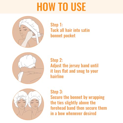 Image of SANNIDHI Sleeping Cap for Women Bamboo Fiber Silk Hair Care Cap for Sleeping Stretchy Postpartum Hair Wrap Cap for Long Hair