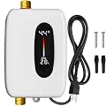 ECOAPTUNIT Tankless Water Heater Electric 110V, 3000W Switch Between Fahrenheit or Celsius Temperature Display