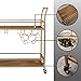 FirsTime & Co. Gold and Brown Francesca Bar Cart, 2 Tier Mobile Mini Bar, Kitchen Serving Cart and Coffee Station with Storage for Wine and Glasses, Metal and Wood, Modern