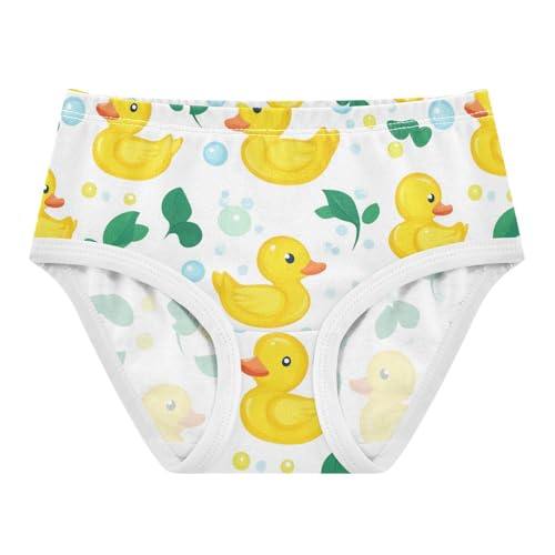 Wusikd White Yellow Ducks Girls' Underwear Cotton Leaves Girls Briefs Soft Toddler Underwear 2T