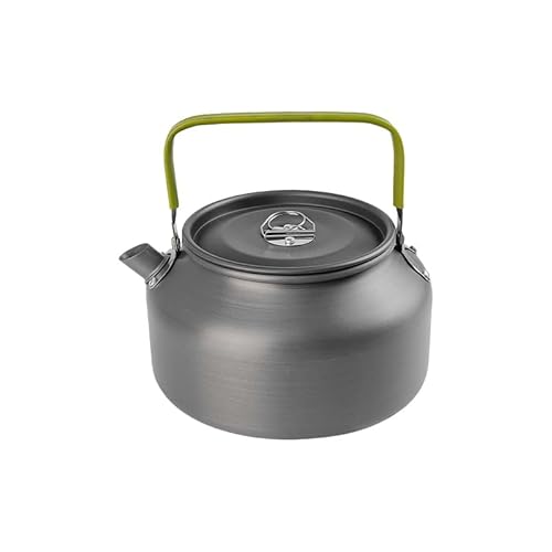 Effonek アウトドア用ポータブルケトル、キャンプ&バーベキュー用アルミケトル、ティーメーカー (1.2L-グリーンティーポット)