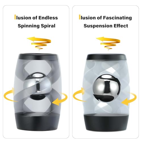 Kinetic Optical Illusion Toys, Kinetic Desktop Fidget Spinner Toys, Cool Gadget Desk Toy Fidget Toys Gift for Various Holidays, Kinetic Spinner Ball Relieve Stress Anxiety for Kids and Adults (Black) by Lifidea - Used condition - Image 2