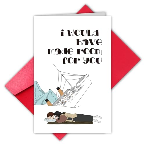 TQDaiker Romantic Movie Valentine's Day Card for Lover,Funny Titanic Love Valentines Cards for boyfriend Girlfriend,Sweet Jack and Rose Love Card,Envelope Included.