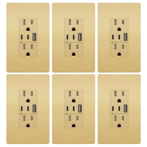 Image of TOPGREENER 4.2A Dual Type C&A USB Wall Outlet, Charging Power Receptacle