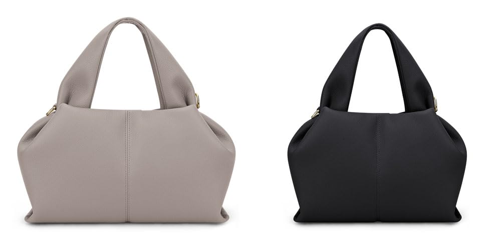 JQWYGBCloud Pouch Bag Dumpling Clutch Purse (Grey+Mini Black)