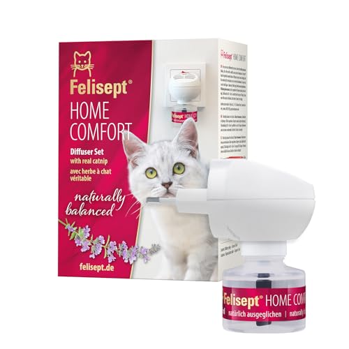 Felisept Home Comfort Diffusore Antistress per gatti Set 45ml - Con erba gatta naturale senza feromoni gatto - Tranquillanti gatto - Riduce il comportamento indesiderato