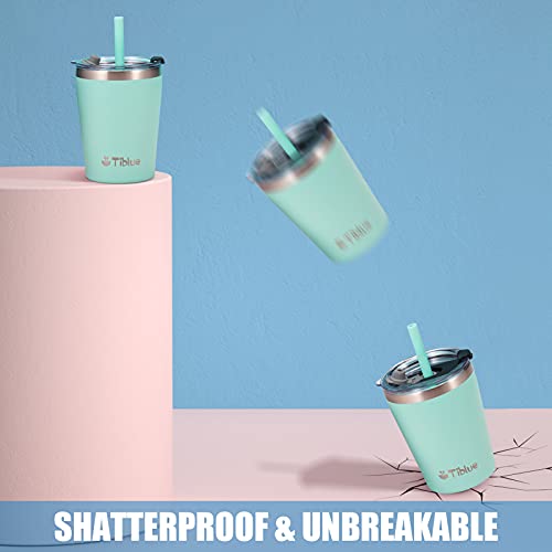 Kids & Toddler Cup - 2 Pack 8 Oz Stainless Steel Water Bottle Spill Proof Insulated Tumbler With Leak Proof Lid & Silicone Straw With Stopper - Bpa Free Vacuum Smoothie Cup Stackable Baby Drinking Cup #TOP4