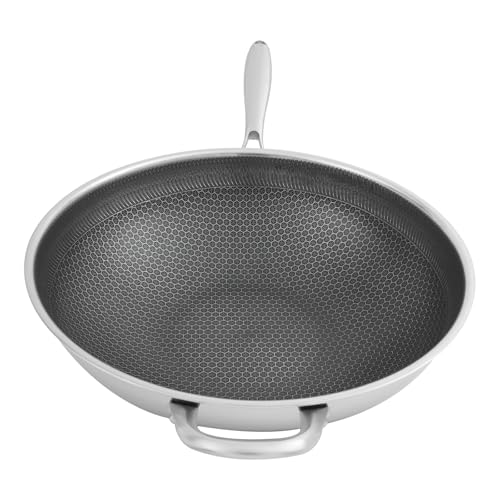 Wok de acero inoxidable antiadherente con tapa 36 cm miniatura 7
