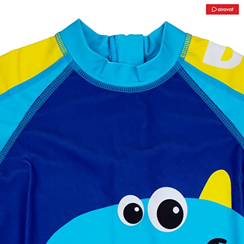 Image of AIRAVAT Children Swimsuit Set, 1513 Dino Kids Bathing Suit Swimwear, Half Sleeves 1 Piece Swimming Wear for Kids, Swimming Costume for Kids