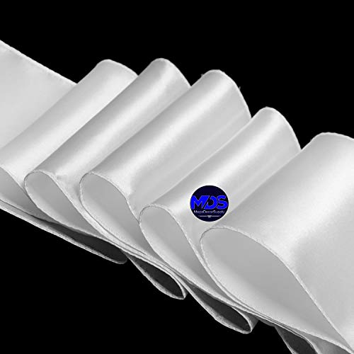 Mds Pack Of 25 Satin Chair Sashes Bow Sash For Wedding Events Supplies, Decorations For Birthday Parties, Graduations, Engagements, Chair Sashes Fit Folding And Banquets Chair Cover - White #TOP3