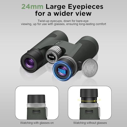 Binoculares 8x42 de alto rendimiento para adultos miniatura 3