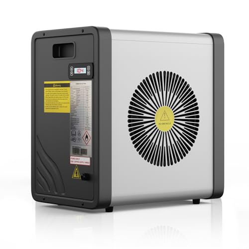 DoCred 17,000 BTU Swimming Pool Heat Pump, Electric Pool Heater for Above Ground Pool up to 5,000 Gallons, Ultra Quiet 29-45 dB, 5.5 COP, 115V, Heating and Cooling Pool Heater