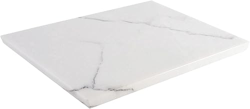 Miniatura 9 de Koville Tabla de cortar de mármol para cocina, tabla grande de quesos de losa de mármol de 16 x 12 pulgadas, tabla de servir rectangular para