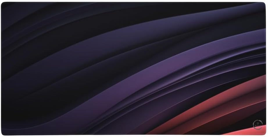 Mikoz Mouse Pad with Soft 100% Polyester Surface, Non-Slip Natural Rubber Base, Large Size (36″ × 18″ × 0.12″), Rounded Edges, Purple Curve