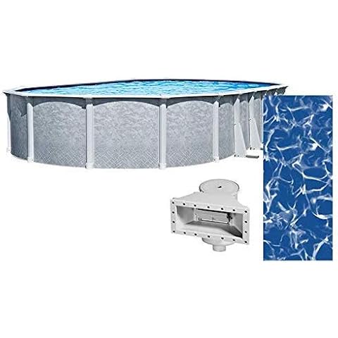Lake Effect Pools Lifestyle 15' x 30' Oval Above Ground Swimming Pool | 54" Height | Resin Protected Steel Sided Walls | Includes a Sunlight Overlap Liner and Widemouth Skimmer Cover