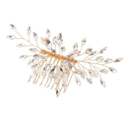 ERINGOGO ラインストーンヘアコーム 結婚式用サイドヘアアクセサリー ブライダル パーティー 髪留め 簡単装着 透かしデザインで魅力アップ