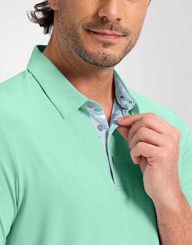 Image of Obla Mens Golf Shirt Short Sleeve Dry Fit Moisture Wicking Performance Athletic Casual Work Collared Polo Shirts for Men