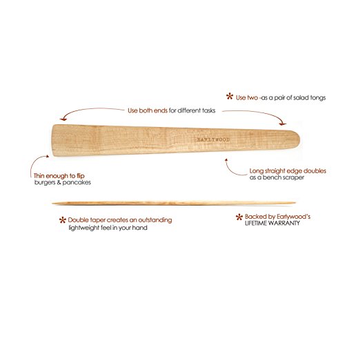 13 In Handmade Kitchen Cooking Utensil, Thin Dark Wood Saute Spatula, Multipurpose Flat Wooden Spatula, Perfect For Flipping, Scraping, Sauteing, Turning - Wooden Cooking Utensils - Made In Usa - M #TOP1
